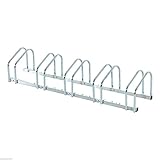 HOMCOM Fahrradständer Radständer Aufstellständer Mehrfachständer Fahrrad Ständer Boden- und Wandmontage Stahl bis 6 Fahrräder Silber 130 x 33 x 27