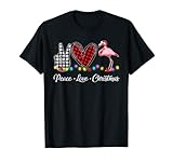 Peace Love Christmas Flamingo Matching Flamingo Lover Pajama T-S