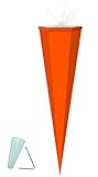 alles-meine.de GmbH Schultüte Rohling - ORANGE - 85 cm / Tüllabschluß - Zuckertüte - zum Basteln, Bemalen und Bekleben Bastelschultü