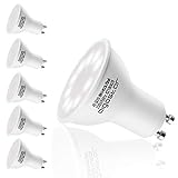 Aigostar GU10 Led kaltweiss 8W Leuchtmittel 6400K 600lumen 120 Abstrahlwinkel Milchglas Birne 5er Pack Ohne Quecksilber/Merk