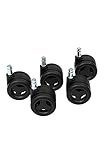 Topstar Hartbodenrollen, Drehstuhlrollen (Set = 5 Rollen), Speichendesign, passend für Sitness RS , Plastik, schwarz, Stiftdurchmesser 11mm, Rollendurchmesser 65