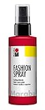 Marabu 17190050232 - Fashion Spray rot 100 ml, Textilsprühfarbe, m. Pumpzerstäuber, für helle Textilien, weicher Griff, einfache Fixierung, waschbeständig bis 40°C, tolle Effekte auf S