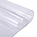 ALGXYQ PVC Bodenschutzmatte，1,0/1,5/2,0mm，Rechteckig Anti Rutsch，Bürostuhl Unterlage，Wasserdicht Transparent Plastiktischplatten (Color : Clear-1.5mm, Size : 120x120cm)