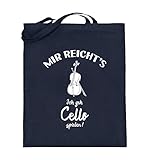 shirt-o-magic Cello: Ich geh Cello spielen - Jutebeutel (mit langen Henkeln) -38cm-42cm-Deep B