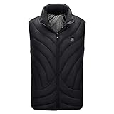 Xmiral Unisex Smart USB Elektroheizung Warm Down Weste Winter Warm Down Jacke(Schwarz,3XL)