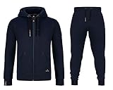 Northster Herren Joggingsuit aus Baumwolle Freizeitanzug Trainingsanzug Hausanzug, Navy, XL