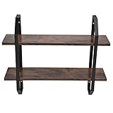 CHENQIAN Wandregal - 2-lagiges Vintage-Regal Wandmontiertes multifunktionales Lagerregal für Restaurantbüro, 119.9