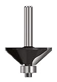ENT 13821 Fasefräser HW (HM), Schaft (C) 8 mm, Durchmesser (A) 28,6 mm, B 9 mm, E 45°, D 32 mm, mit Kugellag