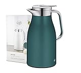 alfi Skyline, Thermoskanne Edelstahl türkis 1l mit doppelwandigem alfiDur Vakuum-Hartglaseinsatz. Isolierkanne hält 12 Stunden heiß, ideal als Kaffeekanne oder als Teekanne - 1321.293.100