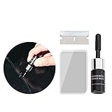 Dapei Windschutzscheibe Riss Reparatursatz, Automobil Glas Nano Reparatur Flüssigkeit für Fix Kratzer/Chips/Nicks/Halbmond/Sternförmig, mit 1 Schaber & 5 Ausgehärteter Films (1 Stück )