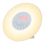 BJZlamp Digital Wecker Wecke Up Licht Tisch LED Lampe Elektronische Uhr Sonnenaufgang Sunset Alarm Snooze Uhren FM Radio Schreib