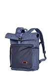 travelite 60 cm Rollup Rucksack mit Laptop Fach bis 15,6 Zoll, Gepäck Serie PROOF: Weichgepäck Rucksack in frischen Kontrastfarben, 092310-20, 35 Liter, 0,8 kg, marine (blau)