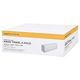 AmazonCommercial – Papierhandtücher, Z-Falz, reine Zellulose, 2-lagig, Packung mit 20 Stück, 4.000 B