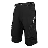 LHHMZ Radlerhose für Herren, atmungsaktiv, schnell trocknend, für den Außenbereich, MTB-Shorts, für Herren, lockere Passform, Schwarz , XXL