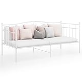 LEFTLY Bequemes stilvolles Schlafsofa für Gäste/Wohnzimmer, Metall, weiß, 90 x 200