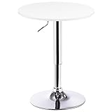 WOLTU Bartisch Stehtisch Drehtisch Bistrotisch MDF Partytisch Tisch Weiß BT02w