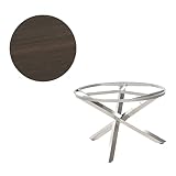 Sonnenpartner Gartentisch Base-Spectra rund Ø 100 cm Edelstahl Tischsystem Tischplatte Compact HPL Vintageoptik 80050557