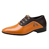 YOUQQI Herren Mode Freizeitschuhe Britische Spitze Lederschuhe Outdoor Casual Sommerschuhe Anzugschuhe Oxford Business Anzüge Britische Schuhe H