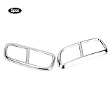 Auspuffrohrabdeckung, 2 Stück Aluminiumlegierung 4 Auspuff Endrohr Rahmenabdeckung Ersatz für Xc90 für Verchromtes Auspuffendrohr Xc90 Auspuffrohrabdeckung Auspuffrohrverkleidung Auspuffblenden Ausp