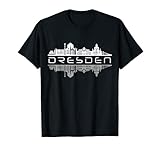 Dresden Skyline Sehenswürdigkeiten Silhouetten Design T-S