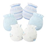 Hirolan 3 Paare Neugeborene FäUstlinge Baby SäUgling Handschuhe Kein Kratzer Handschuhe Unisex Baumwolle Handschuhe FüR 0-6 Monate Baby Jungen MäD