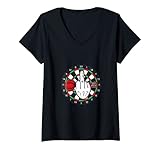 Damen Dartscheibe Mittelfinger Witziges Dartspieler Dart Spiel T-Shirt mit V