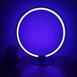 ROUOHUD Modern RGB Tischleuchte mit Fernbedienung Dimmbar LED Ring Schreibtischlampe, für Wohnzimmer Kinderzimmer Party Weihnachten Geschenk(Color:40×55cm)