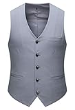 Anzugweste Herren Elegant Hochwertig Weste Herbst Große Größen Vest Slim Fit V Ausschnitt Unifarben Westen (Dunkelgrau,3XL)