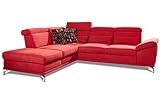 CAVADORE Polsterecke Capri / Ecksofa mit Ottomane links, Bettfunktion & Stauraum / Inkl. Sitztiefenverstellung, verstellbaren Kopfteilen & Armteilfunktion / 274 x 85-103 x 230 / Flachgewebe: R