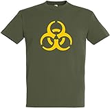 Herren T-Shirt Biohazard S bis 5XL (L, Olive)