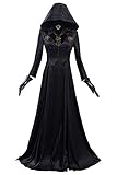 Taeyue Motte Dame Halloween Karneval Mittelalter Kapuzen Kleid Cosplay Kostüm Outfits Halloween Anzüge Frauen Schwarz, Schwarz , X-Larg