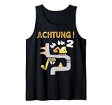 Kinder Achtung Ich bin 2 - Cool Bagger 2. Geburtstag 2 Jahre Tank Top