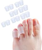 Gel Zehenschutz Fingerschutz Zehenkappen, 12 Stück Zehenspreizer Zehentrenner silikon für kleine Zehen, Schutz Zehe, für Corns Remover, Callus Kissen, Bunion Behandlung