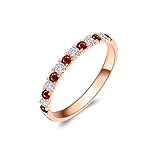 ANAZOZ 18K Rosegold Damen Ring 750, Trauringe Rosegold Bandring Turmaline Hochzeitsring Verlobungsring Eheringe Moissanitring Größe 53 (16.9) Echtschmuck