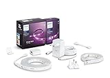 Philips Hue White & Col. Amb. Lightstrip Plus 2m Basis + Lightstrip Plus 1m Erweiterung, 16 Mio. Farben, steuerbar via App, kompatibel mit Amazon Alexa (Echo, Echo Dot)