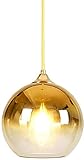 FZMT Moderner Farbverlauf Glas Kronleuchter, Globe Pendelleuchte Nordic Deckenleuchten Leuchte für Wohnzimmer Esszimmer Küche Inselbeleuchtung gold-20