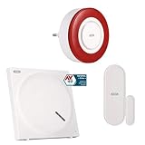 ABUS Z-Wave Gteway Steuerzentrale inklusive Funk-Innensirene 95dB Alarm, Fenster- und Türkontakt | Alarmsystem, Einb