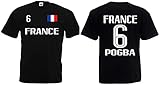 Frankreich Pogba Herren T-Shirt EM 2020 Trikot Look Style Shirt Schwarz XL