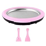 Yokbeer Runde Eiscreme-Walze Zur Herstellung von Instant-Eiscreme/mit 2 Spateln Gebratene Eismaschine Grade Tray Mat/DIY Rolled Ice Cream und Frozen Yogurt (Color : Pink)