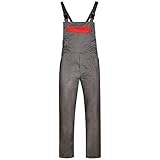 BWOLF ARES 100% Baumwolle Latzhose Herren Arbeitshose Schutz-Latzhose Arbeits-Latzhose (Grau, XL)