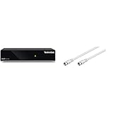 TechniSat Digit S3 HD - hochwertiger digital HD Sat Receiver (HDTV, DVB-S, DVB-S2, HDMI, USB) schwarz & Goobay 50737 Sat Anschlusskabel, F-Stecker auf F-Stecker,2-Fach geschirmt, 1,5m, 80 dB, weiß