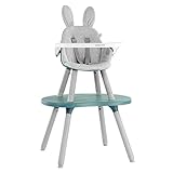 JIAX Babyhochstuhl Mit Abnehmbarem Tablett, Umwandelbar In Kindertisch- Und Stuhlset, Activity Center Tisch/Kleinkind-Bausteintisch, Babyhochstuhl Zum Lesen, Essen (Color : Blue)