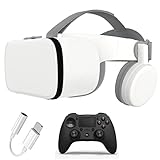 VR 3D Brille, Virtual Reality Brille Headset Handy für 3D Film und Spiele, für iPhone 13/12/11/X/8/7, Samsung S20/S10/Note10, Xiaomi, Huawei usw.(Color:white)