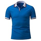 Shirt Herren Sommer Trend Mode Slim Fit Spleißen Herren Poloshirt Modern Basic Stretch Knopfleiste Herren Laufshirt Urban Business Casual Golf H