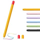 Almiao Kompatibel mit Apple Pencil 2. Generation Hülle für iPencil, leichte Stifthülle, weiche Schutzhülle für iPad Pencil mit 2 Stiftkappen (orange/rot)