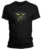 DragonHive Herren T-Shirt - Pokemon Go Team Gelb Instinct Trainer - Herren T-Shirt und Männer Tshirt, Größe:XS, Farbe:Schw