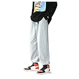 KIMODO Sporthose Herren Jogginghose Pant Hose Freizeit Casual Loose Baggy Herbst Elastische Schnürhose Trainingshose Workout Fitness mit Hosentasche (B-Grau, L)