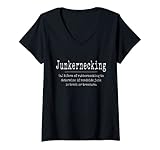 Damen Junkernecking Definition for Upcyclers, Heimwerker, Yard Sales T-Shirt mit V