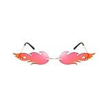 TOYANDONA 1 x modische Sonnenbrille mit Flamme, randlos, gewellt, für Unisex-Erwachsene Partybrille (rot)., TMNK55G3516K12JLA7P0G, Rot, TMNK55G3516K12JLA7P0G