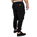 LFYYDS Herren Hose Lange Regular Fit Cargo Hose Lässige Slim Fit Jogginghose Laufhose Trendy Elastic Waist Sporthose Leichte Atmungsaktive Wanderhose Trekkinghose mit Multi T